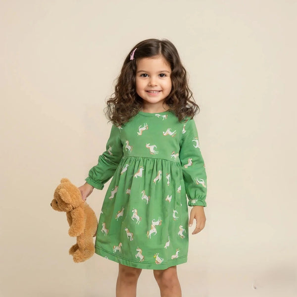 Green Printed Frock