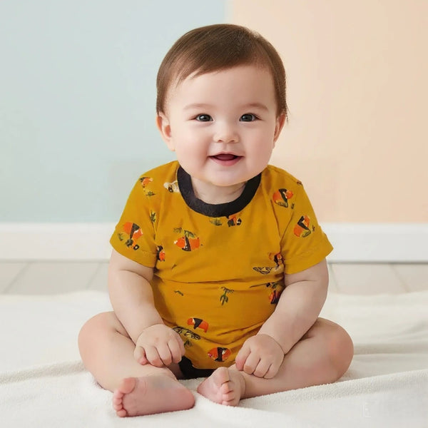 Short Sleeves Printed Baby Onesies