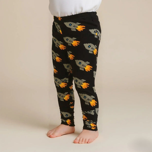 Navy Blue Printed Leggings