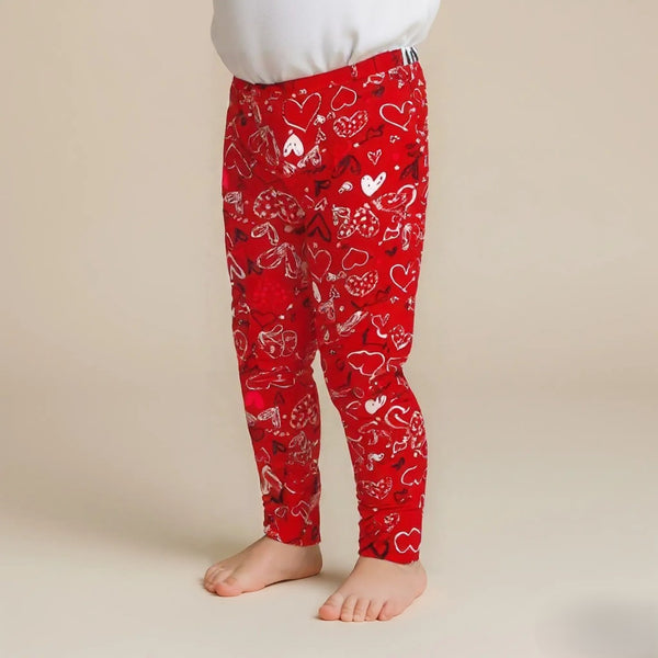Red Hearts Printed Leggings