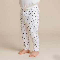 White Polka Dot Printed Leggings