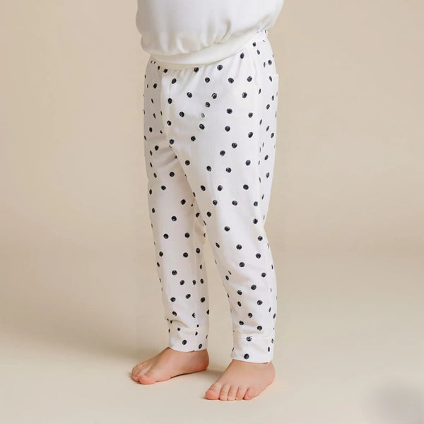 White Polka Dot Printed Leggings