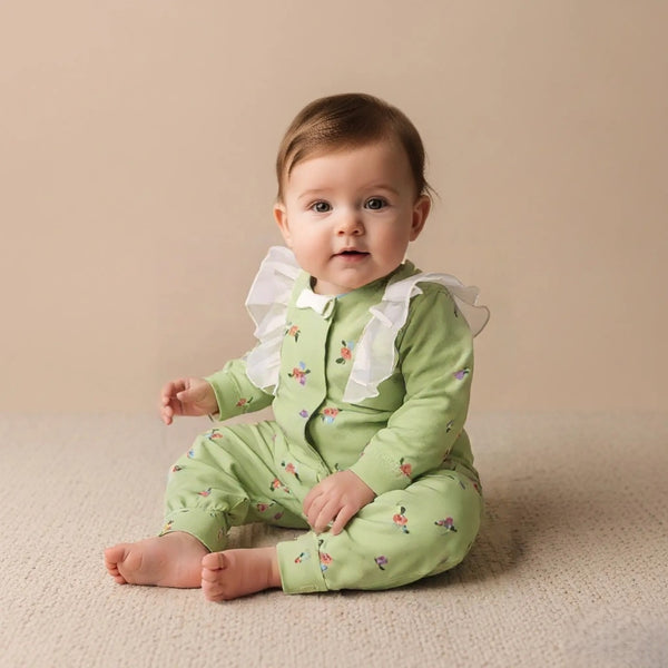 Floral Printed Frill Rompers