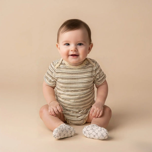 Beige Unisex Baby Onesies - Multipacks (Set of 3)