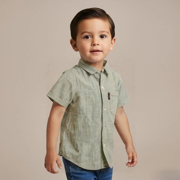 Grey Half Sleeves Casual Shirt