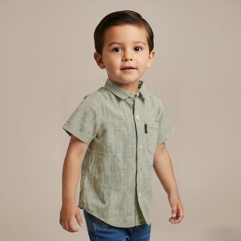 Grey Half Sleeves Casual Shirt