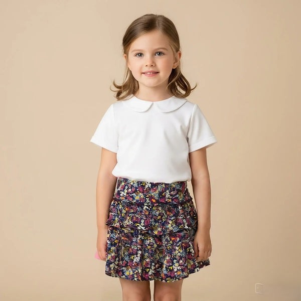 Floral Printed Ruffled Skirt