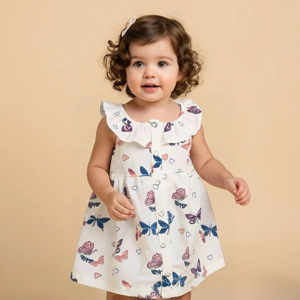 Butterfly Printed Sleeveless Frock