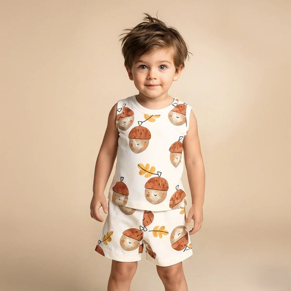 Fruit Printed Vest and Short Set