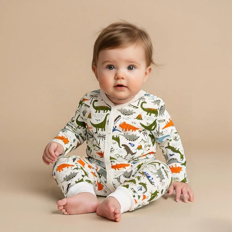 Dinosaur Printed Full Sleeves Rompers