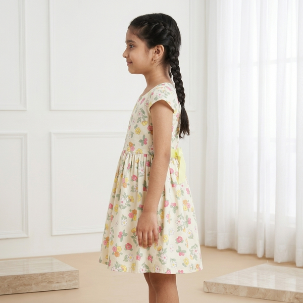 Sunshine Meadow Flutter-Sleeve Frock