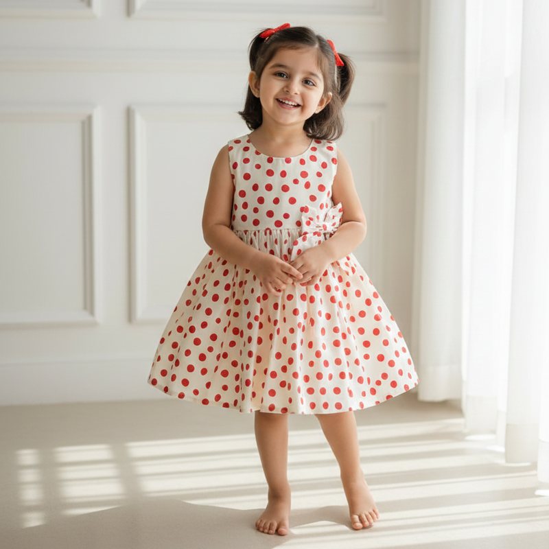 Red Polka Dot Bow Frock