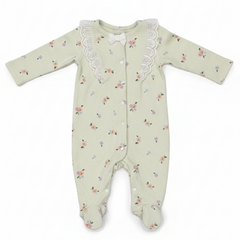 Floral Printed Frill Rompers (Footer)