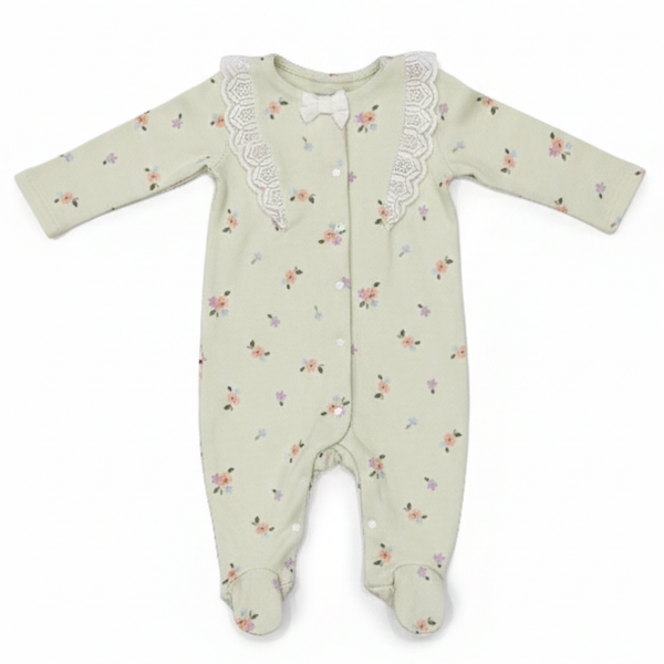 Floral Printed Frill Rompers (Footer)
