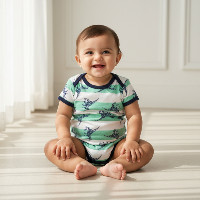 Short Sleeves Printed Baby Onesies