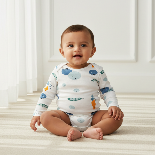 Vegetable Printed long Sleeves Onesies