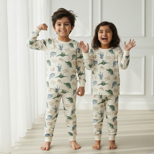 Dino Printed Cotton Night Suit
