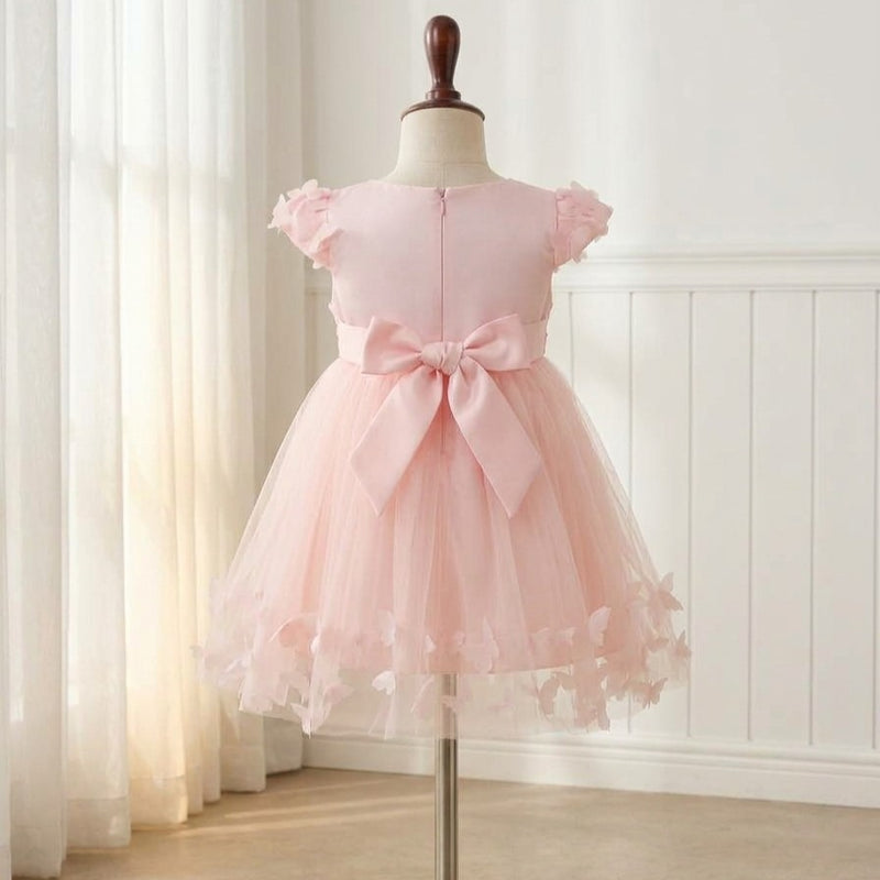 Blush Pink Butterfly Tulle Dress