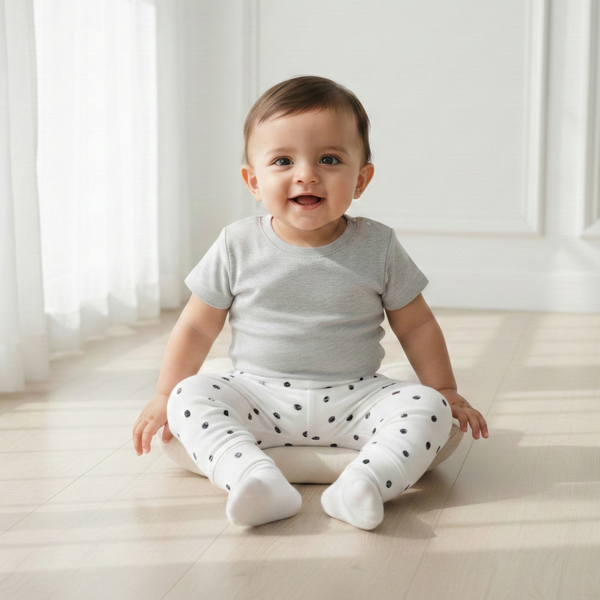 White Polka Dot Printed Leggings