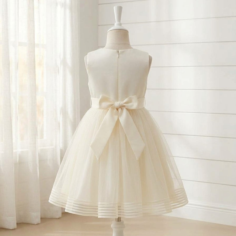 Yellow Pleated Ribbon Dress