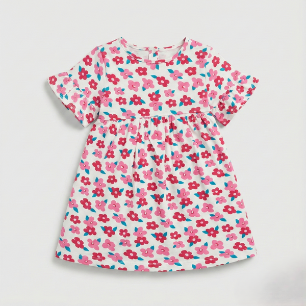 Pink Floral Cotton Dress