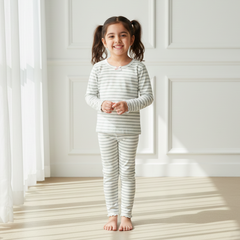 Grey & White Striped Co-ord Set