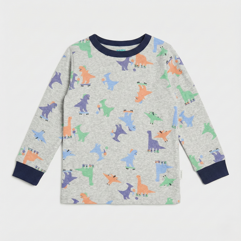 Grey Dinosaur Print Nightsuit