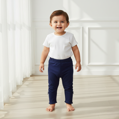 Navy Blue Solid Leggings