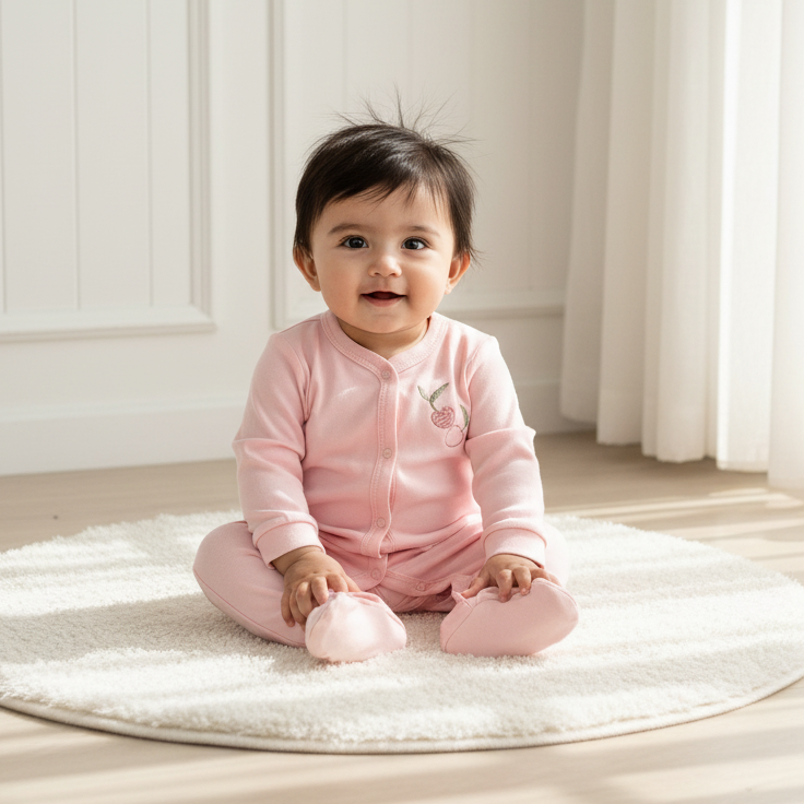 Pink Baby Romper Set Of Two