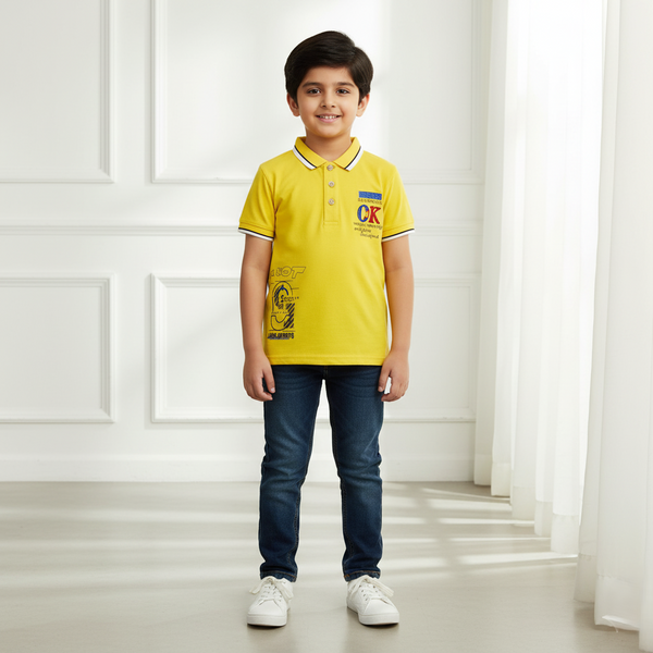 Yellow Collar Polo T-shirt