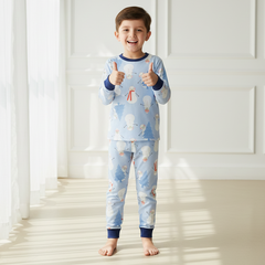 Light Blue Snowman Print Nightsuit