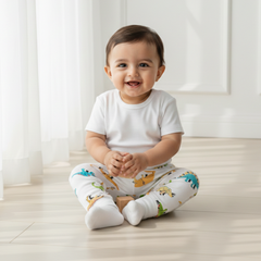 Dinosaur White Printed Leggings