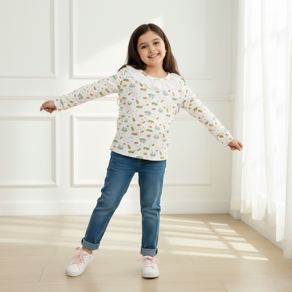 Bunny Garden Frill Neck Top