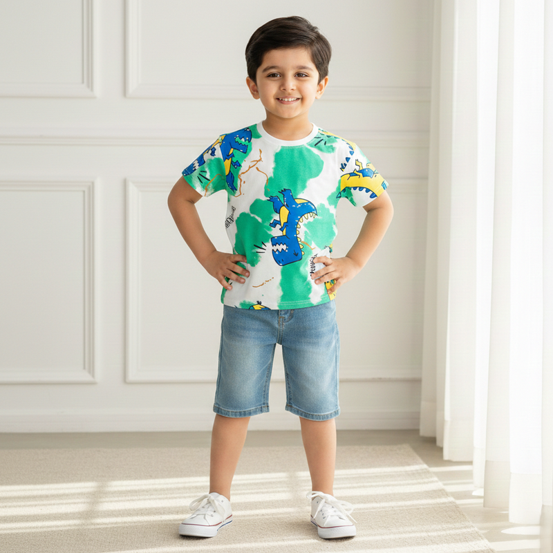 Duominuo Premium Printed Round Neck T-shirt