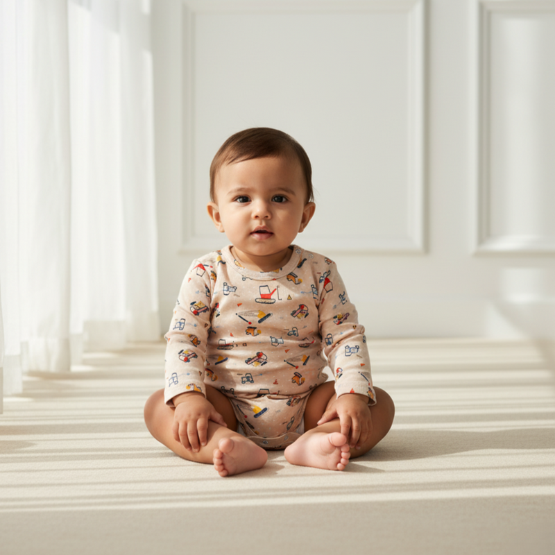 Peach Full Sleeves baby Onesies