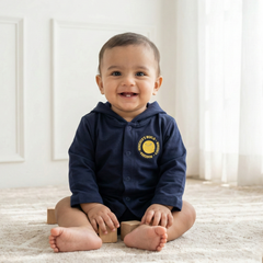 Navy Blue Hooded Jacket
