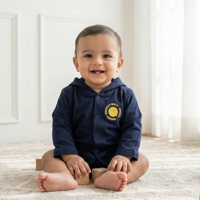 Navy Blue Hooded Jacket
