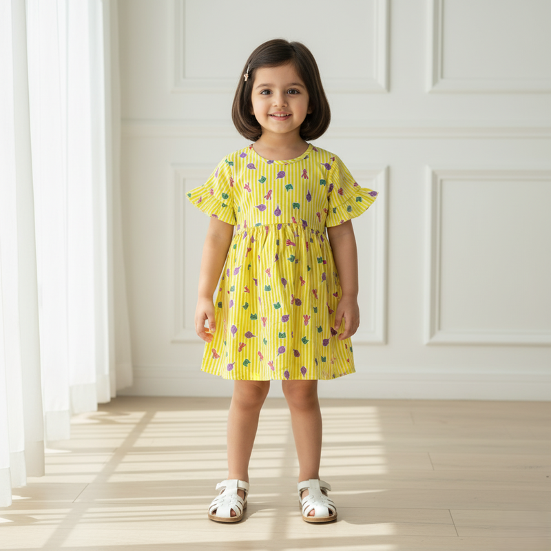 Yellow Printed Frock