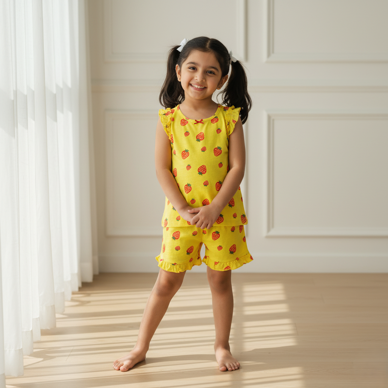 Yellow Sleeveless Top and Short Set