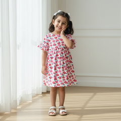 Pink Floral Cotton Dress