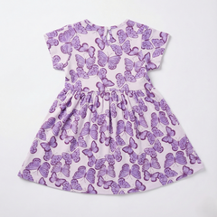 Purple Butterfly Print Dress