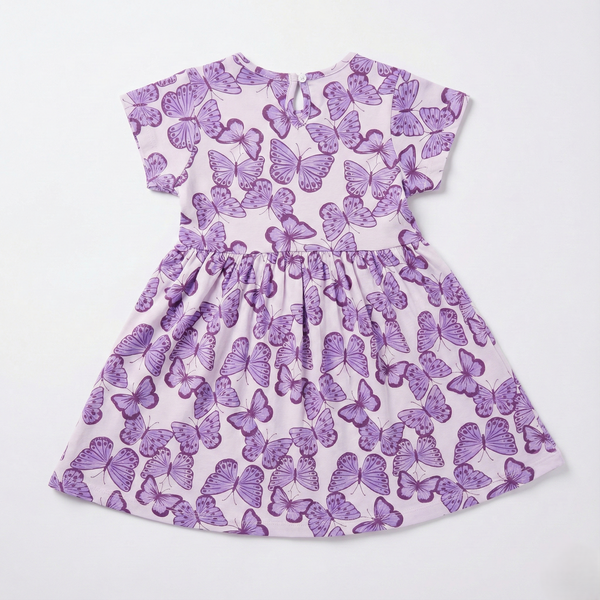 Purple Butterfly Print Dress