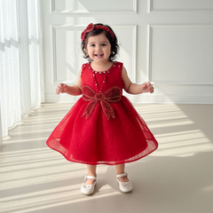 Red Knee Length Princess Dress