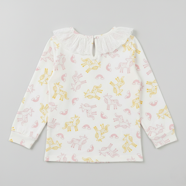 Fairytale Unicorn Ruffle Neck Top