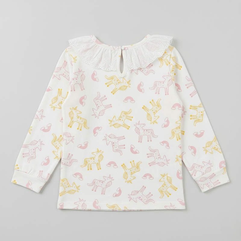 Fairytale Unicorn Ruffle Neck Top