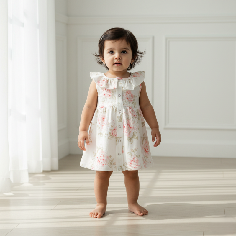 Green Printed Baby Frock