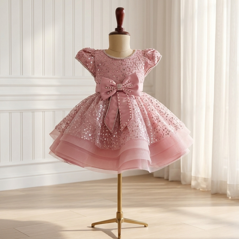 Rose Petal Sequin Princess Dress