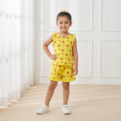 Yellow Sleeveless Top and Short Set
