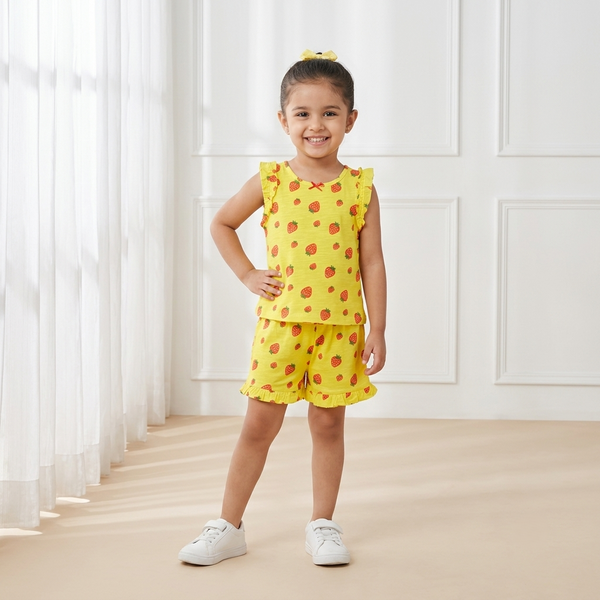 Yellow Sleeveless Top and Short Set