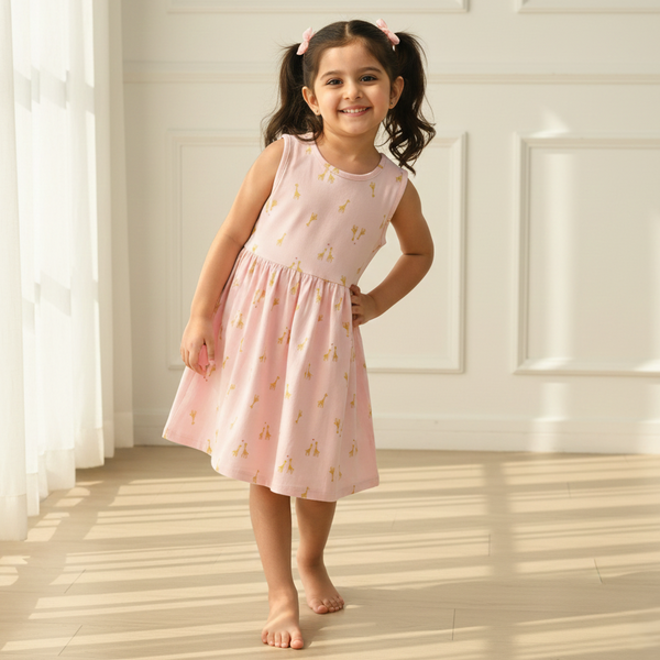 Gentle Giraffe Cotton Frock